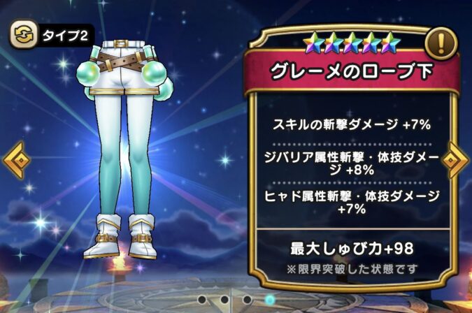 【グレーメのローブ下】ステータス